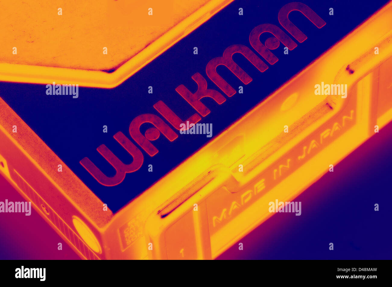 Sony Walkman cassette player thermal imaging filtered Stock Photo