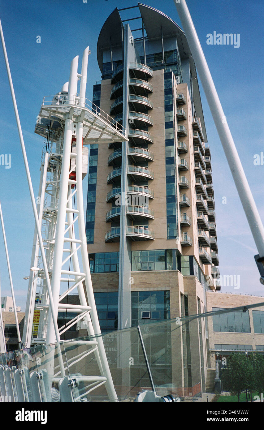 Imperial point apartment block, Salford Quays, Manchester Stock Photo