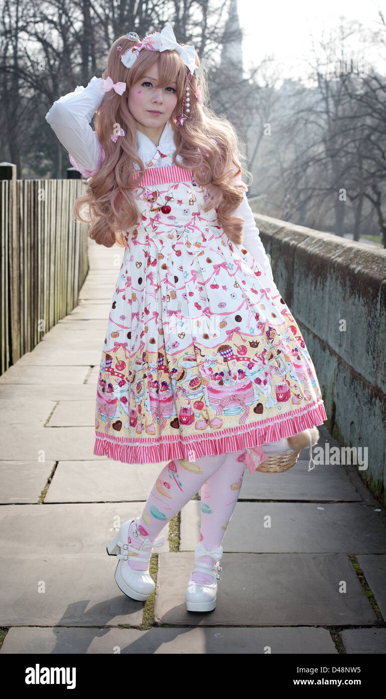 Female model in Cosplay Lolita Clothes outdoors Stock Photo - Alamy