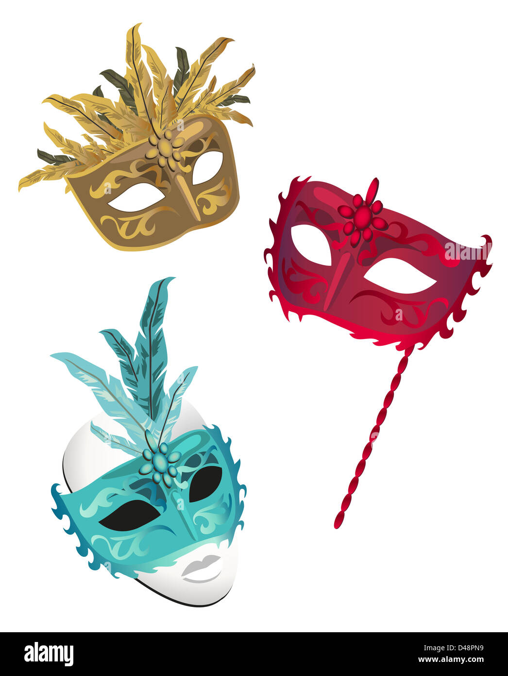 Carnival Masks isolated on white background Stock Photo Alamy — free download