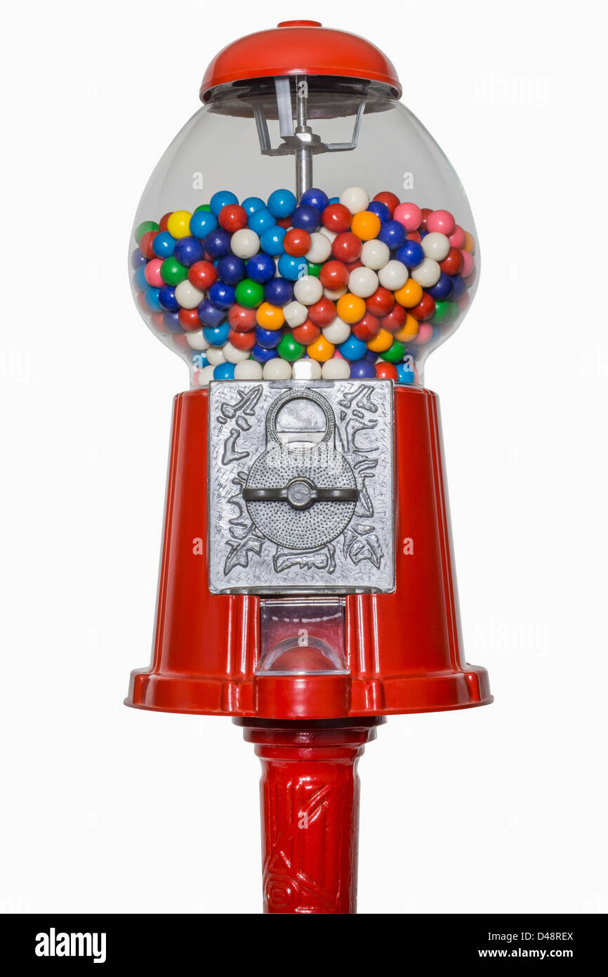 Gumball machine isolated on white, includes clipping path Stock Photo