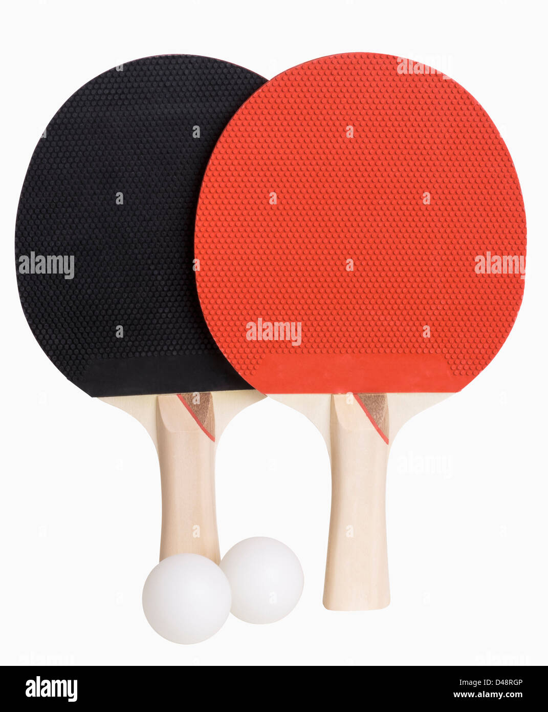 Ping Pong paddles and balls isolated on white, includes clipping path