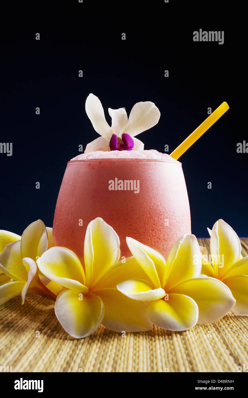 Close-Up Of An Exotic Tropical Drink. Stock Photo