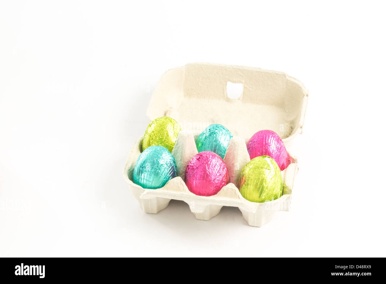 Carton of easter eggs Stock Photo Alamy