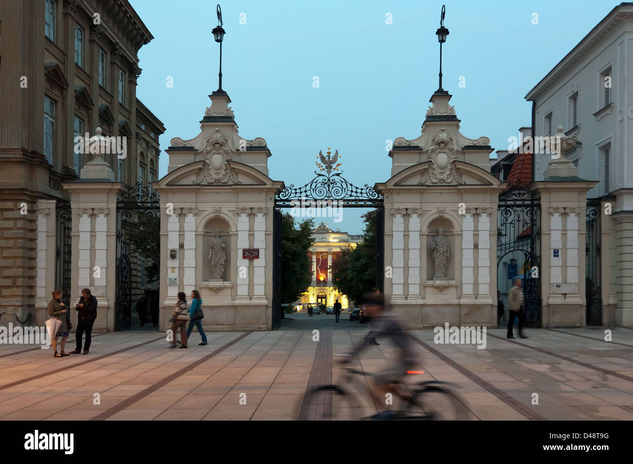 Warsaw, Poland, the main entrance to the Warsaw University Stock Photo