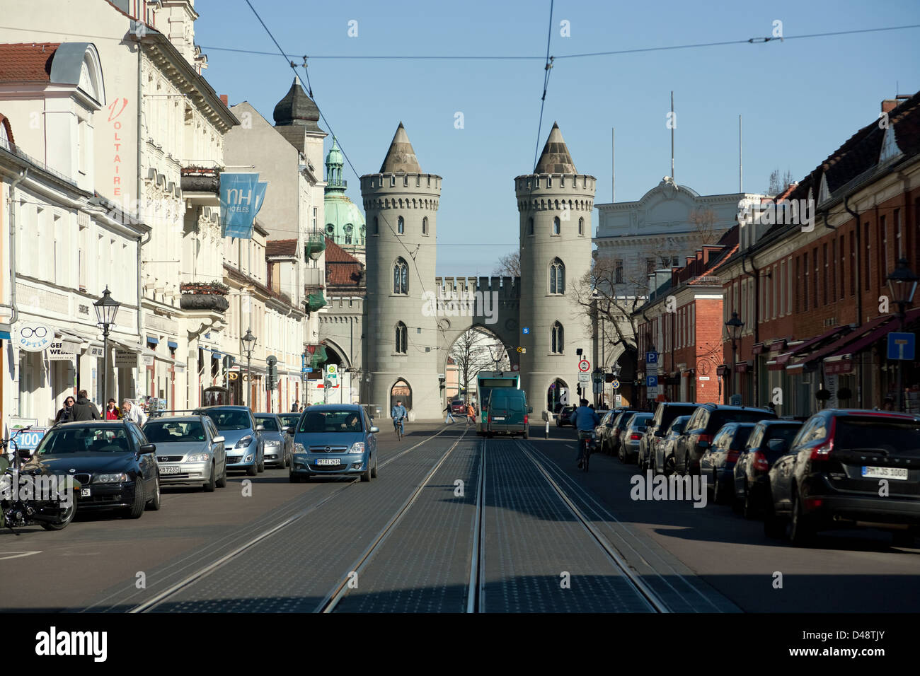 Potsdam, Germany, the Nauen Gate at the Friedrich-Ebert-Strasse Stock Photo