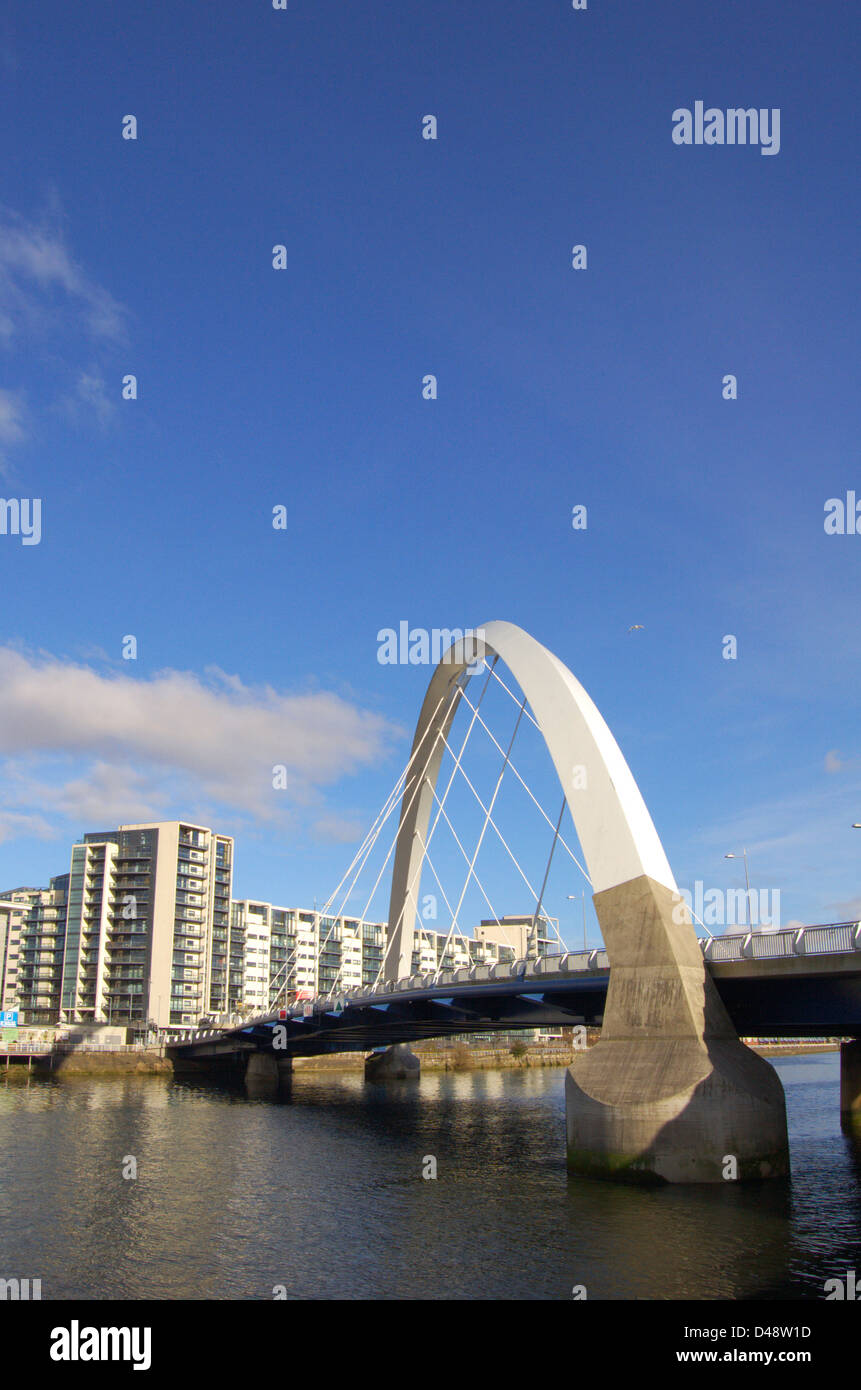 Clyde Arc bridge in Glasgow, Scotland Stock Photo