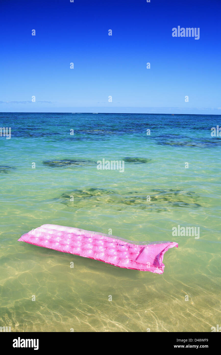 Pink Raft Animated Pink Inflated Raft On Clear Ocean Water Stock Photo - Alamy