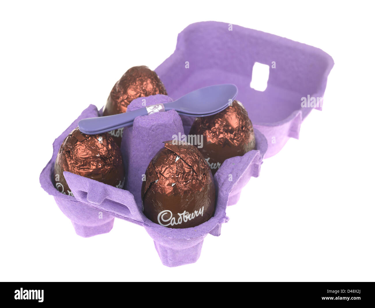 Cadbury Egg and Spoon Chocolate Stock Photo