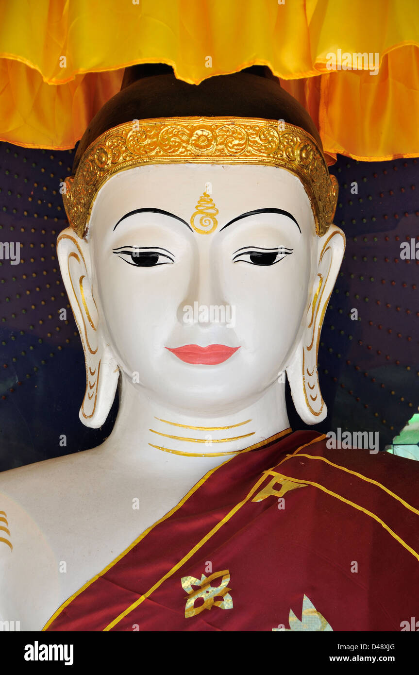 Buddha Statue, Shwedagon Pagoda, Yangon, Myanmar Stock Photo