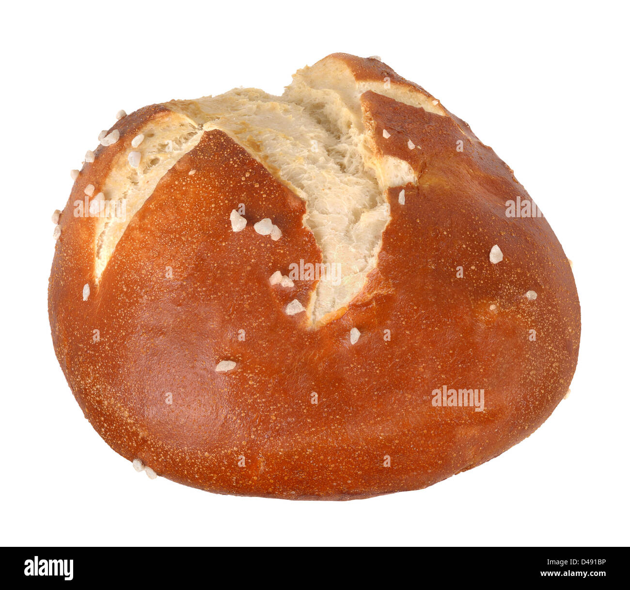 Pretzel roll bun Stock Photo