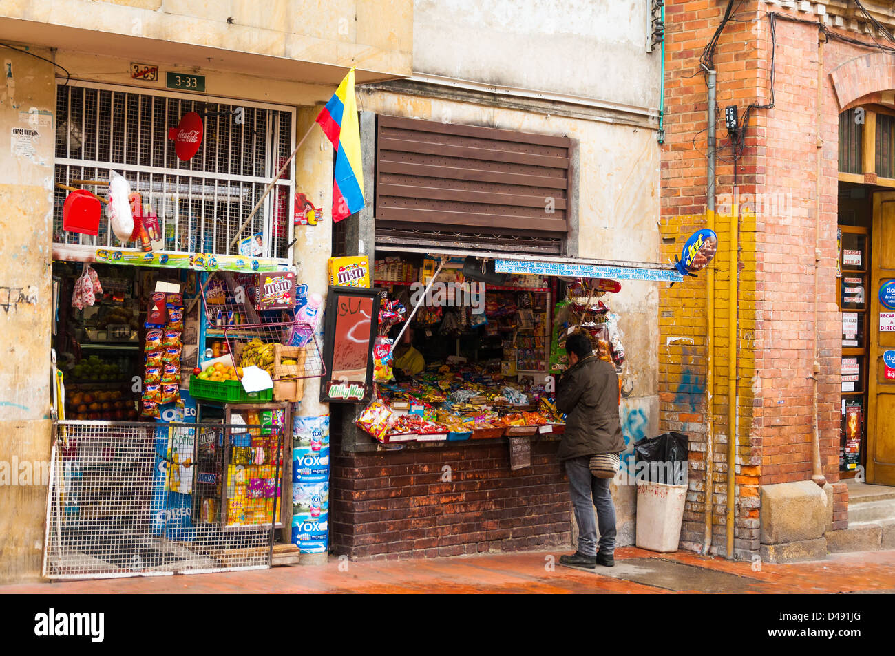 Typical local store in Bogota, Colombia Stock Photo
