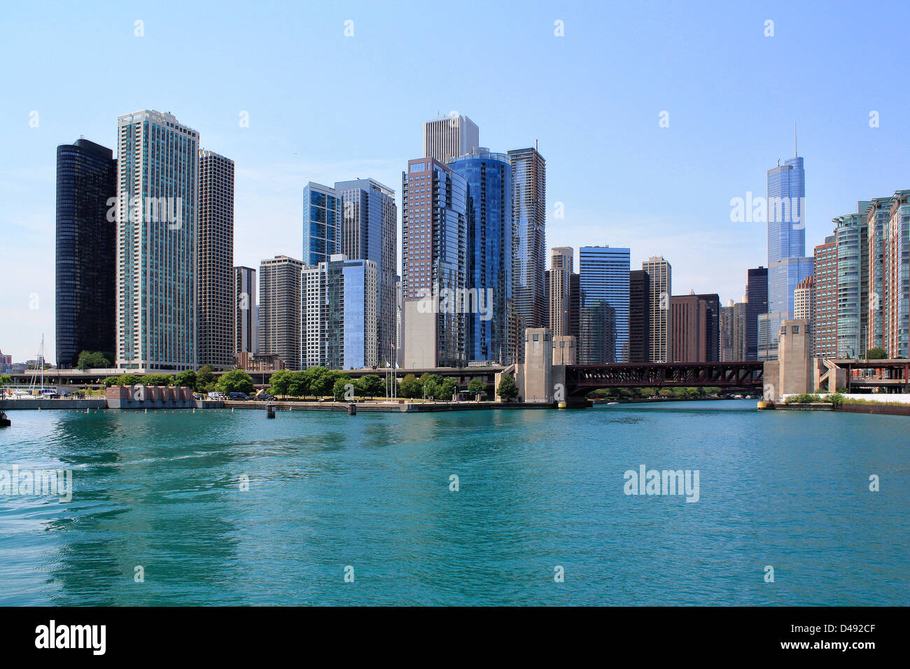 Skyscrapers, Downtown, Chicago, Illinois, Usa Stock Photo