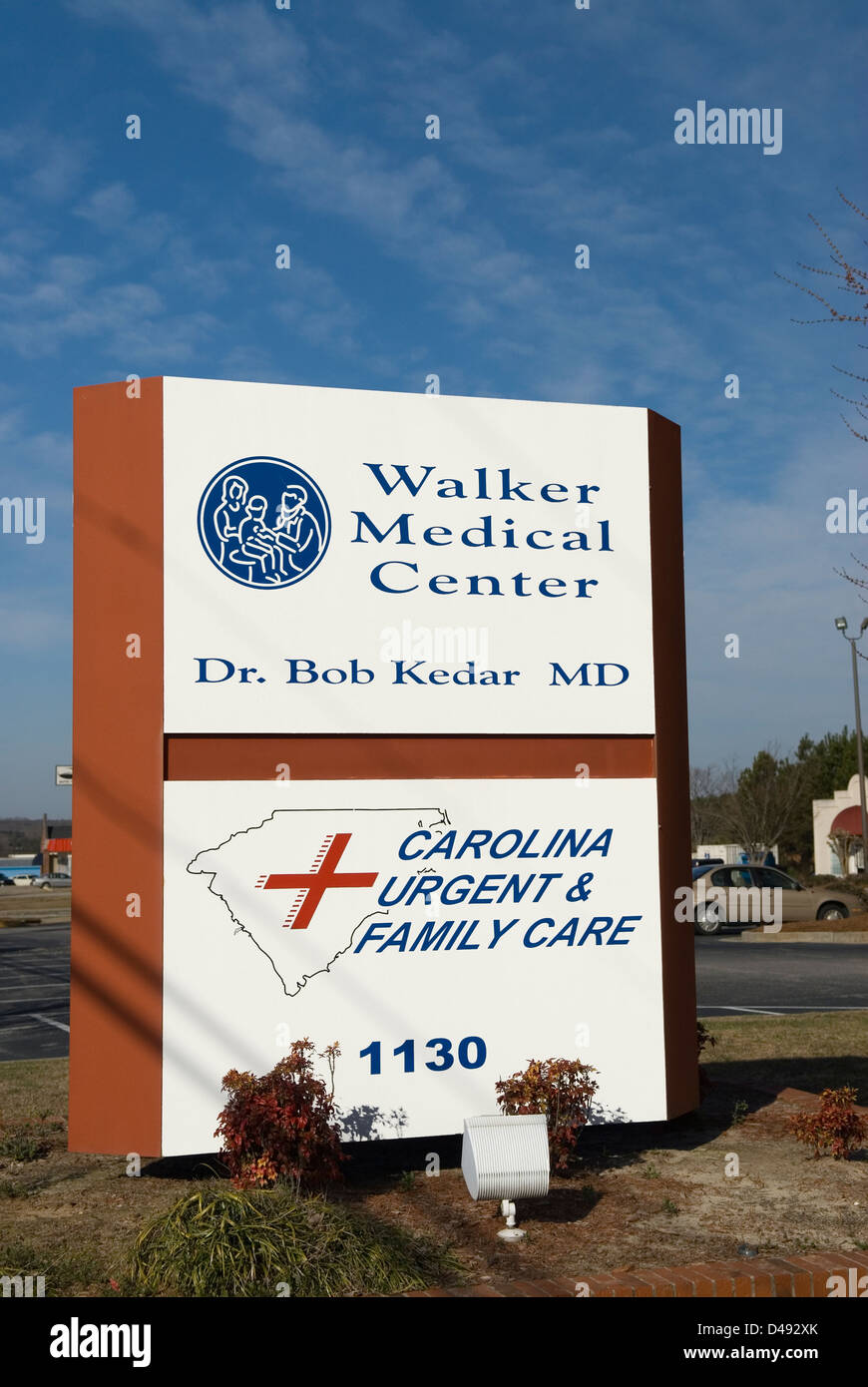 Walker Medical Center sign Lancaster South Carolina USA Stock Photo