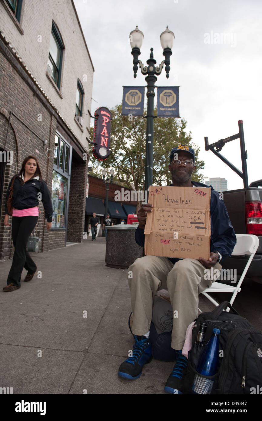 Homeless Man And Sign High Resolution Stock Photography and Images Alamy