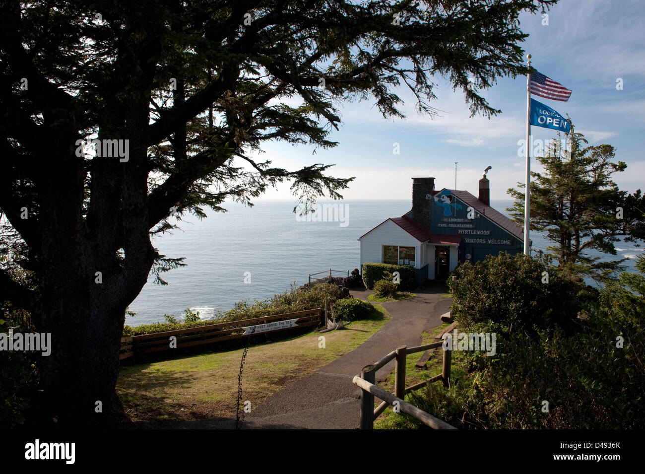 Cape Foulweather, USA, souvenir shop House of Myrtlewood and Lookout Stock Photo