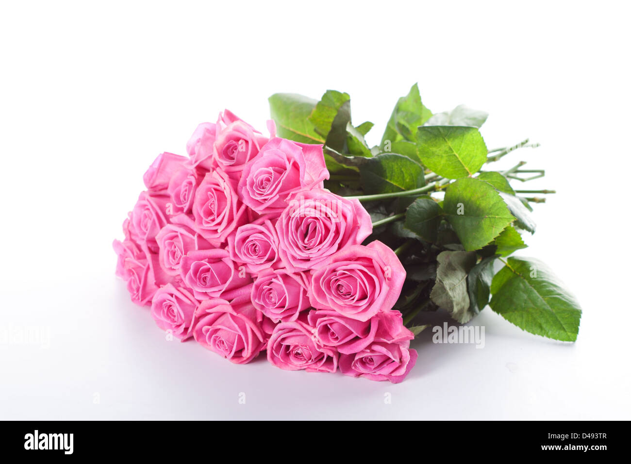 Bouquet of pink roses isolated on white background Stock Photo