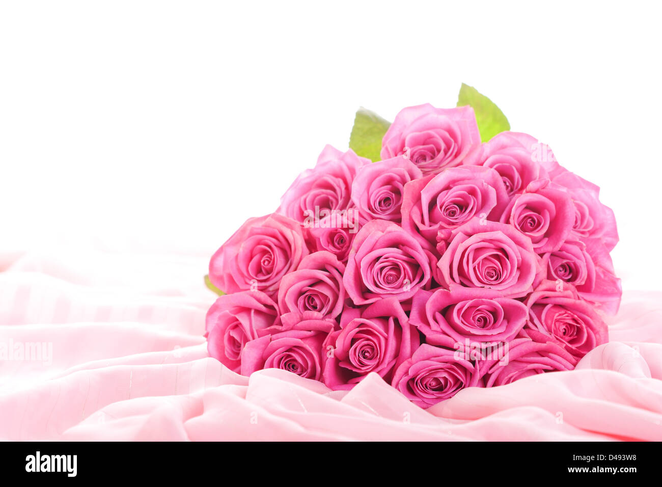 Bouquet of pink roses isolated on white background Stock Photo - Alamy