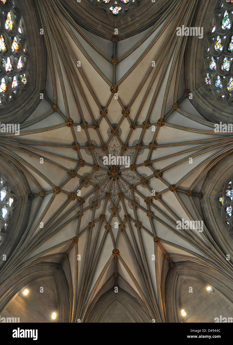 wells cathedral, vault of the lady chapel, completed 1326 Stock Photo