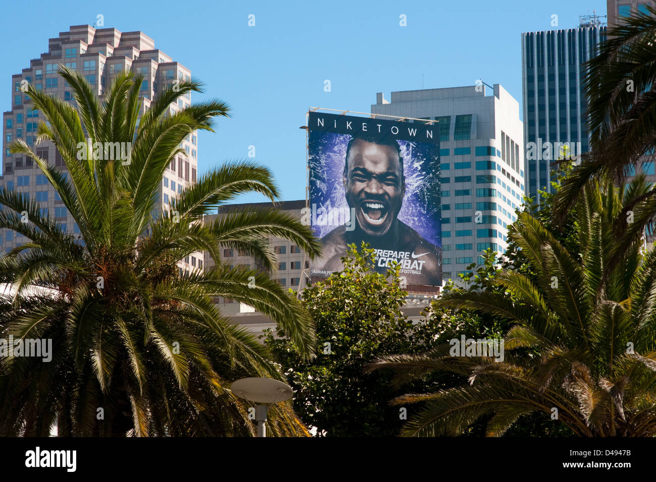 San Francisco USA advertising poster from Nike Town Stock Photo