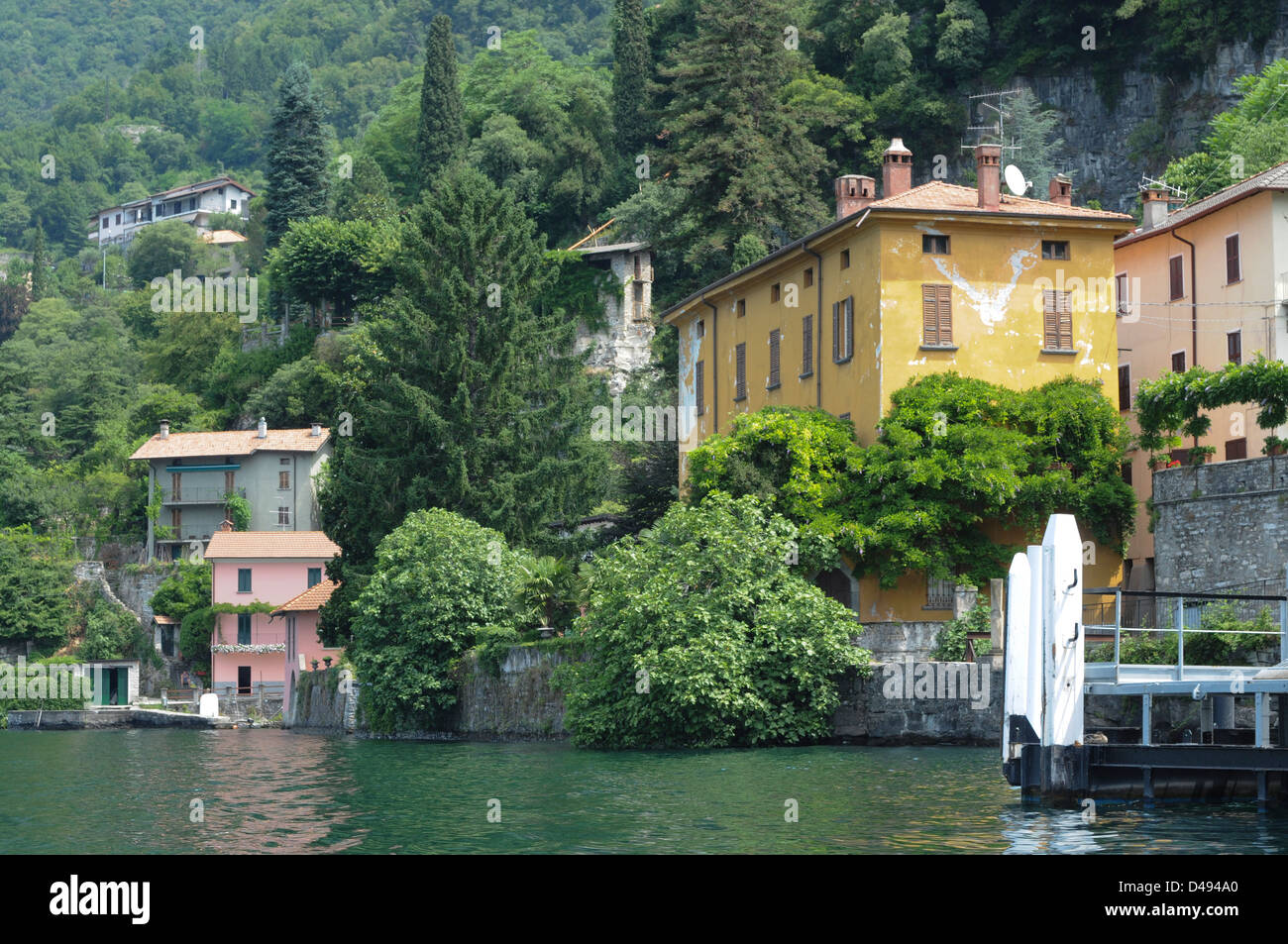 Italian Lakes, Lake Como, Italy, July 2009. Attractive houses cluster