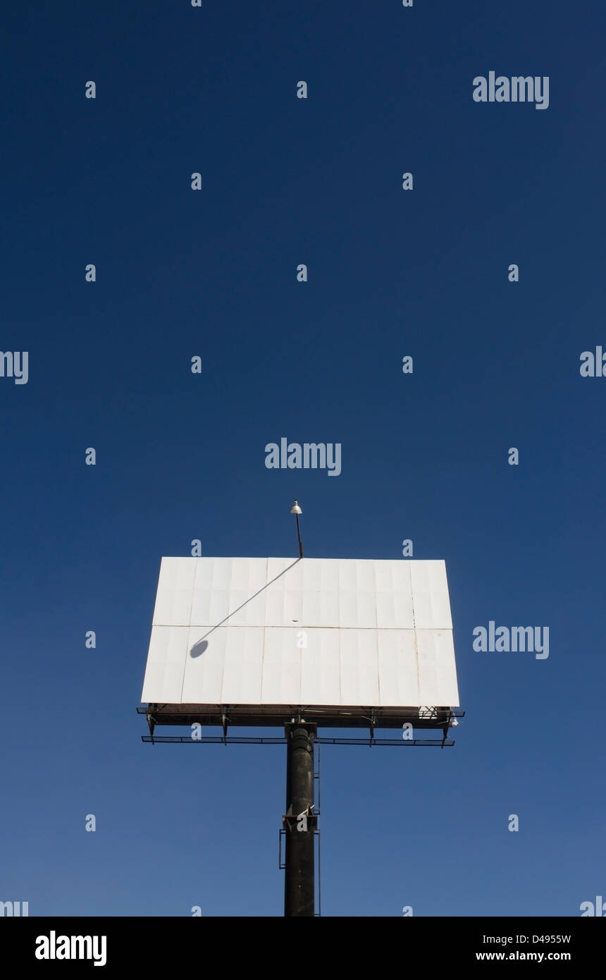 Empty Outdoor Billboard Against A Blue Sky;Aguascalientes Aguascalientes Mexico Stock Photo