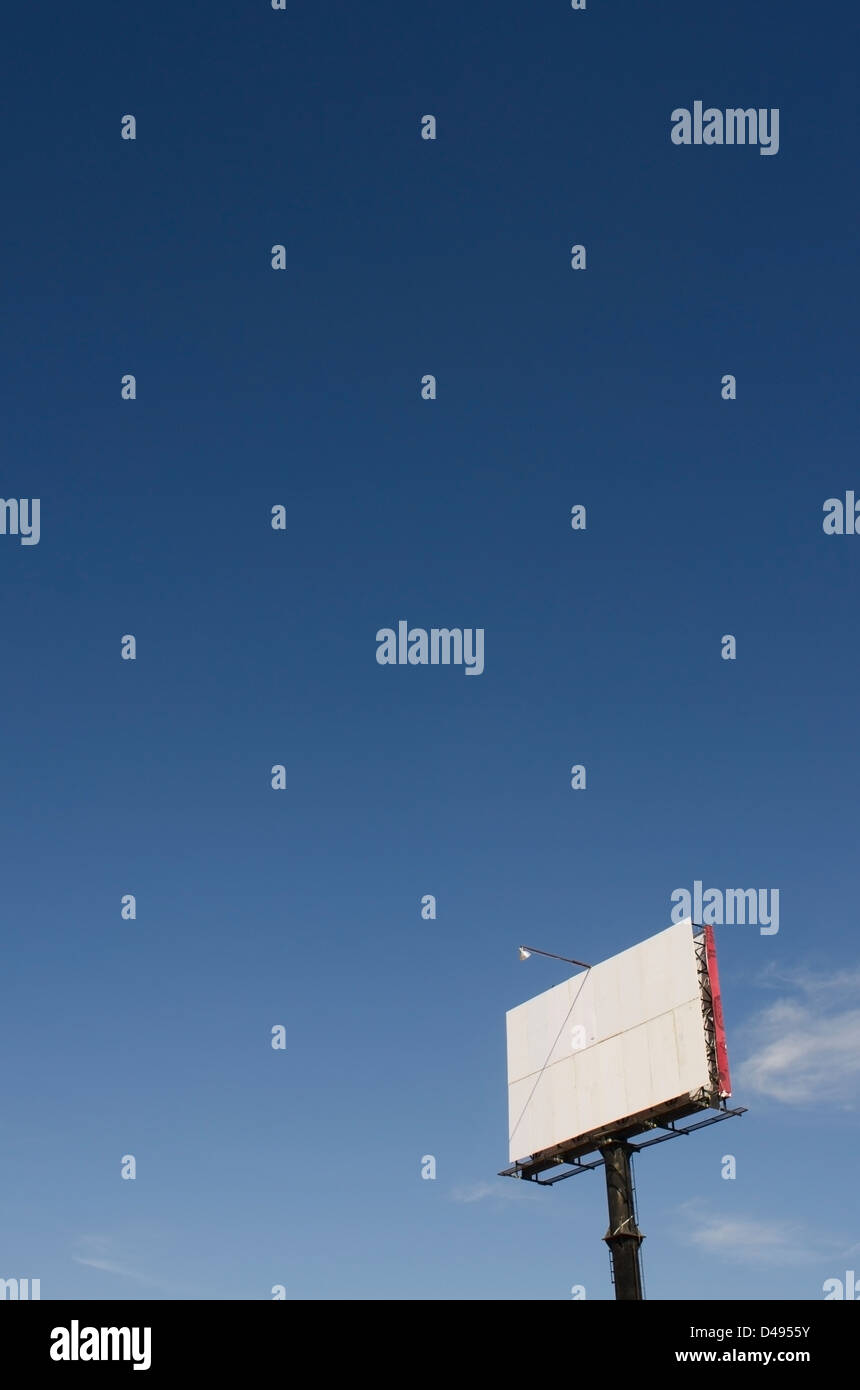 Empty Outdoor Billboard Against A Blue Sky;Aguascalientes Aguascalientes Mexico Stock Photo