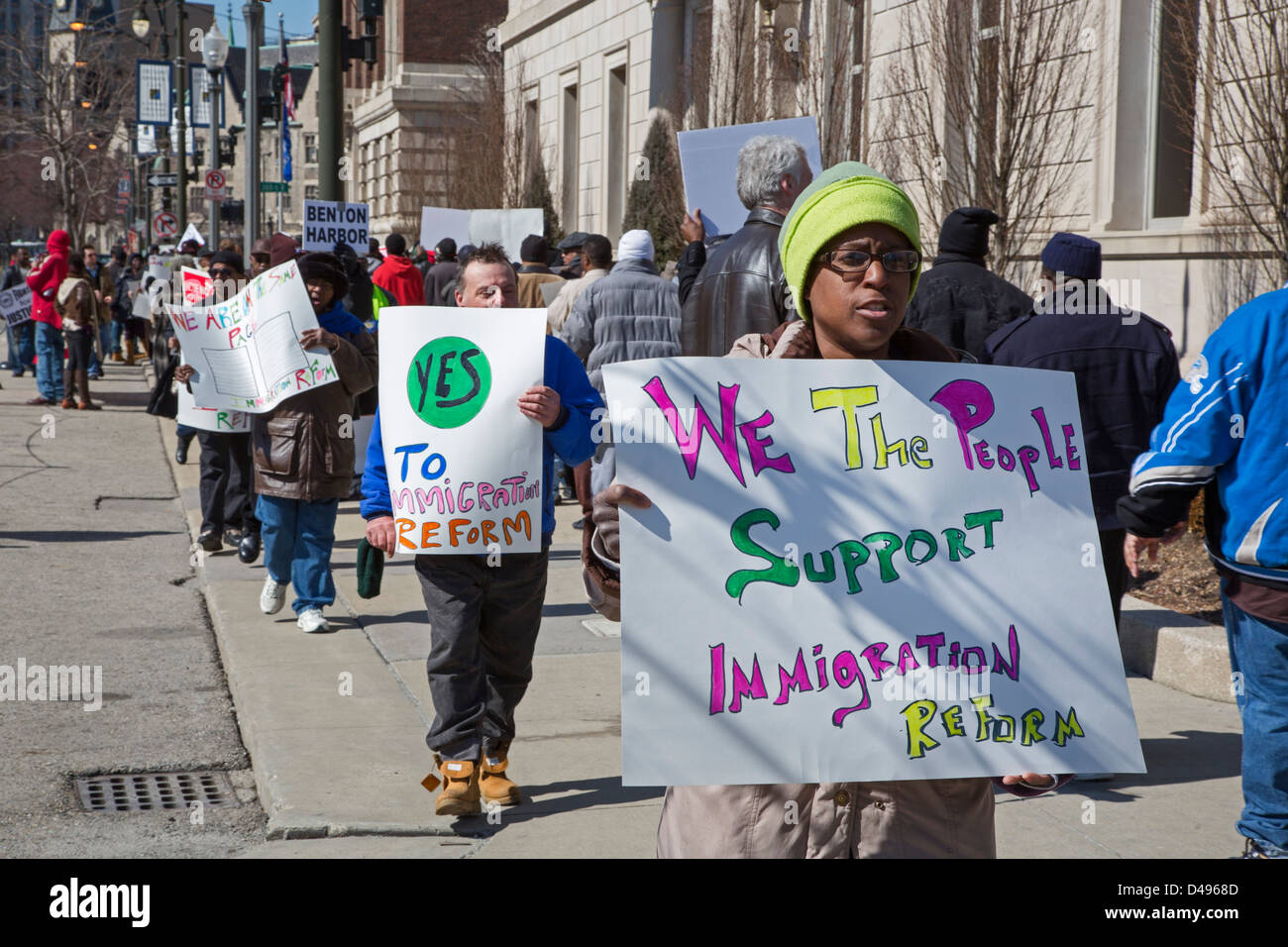 Detroit, Michigan - Detroit residents rally for immigration reform. Stock Photo