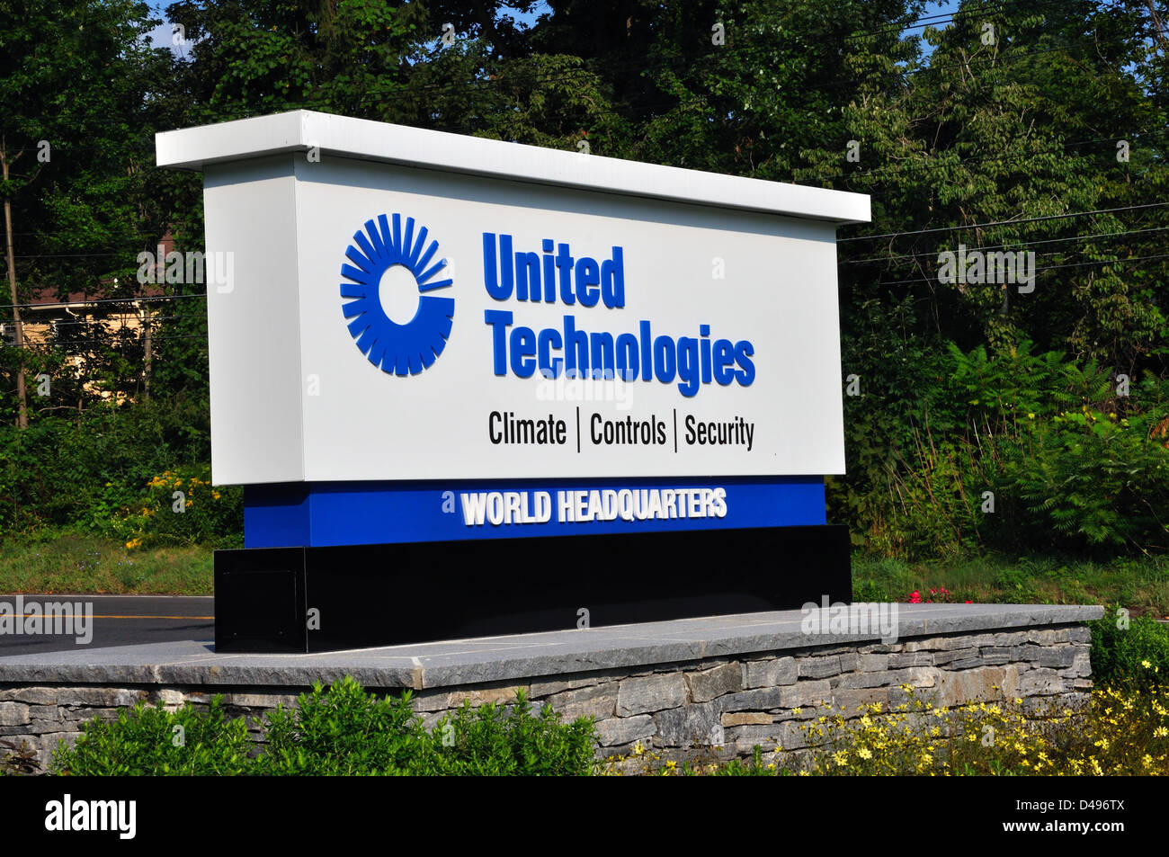 United Technologies world headquarters sign, Farmington, Connecticut, USA Stock Photo