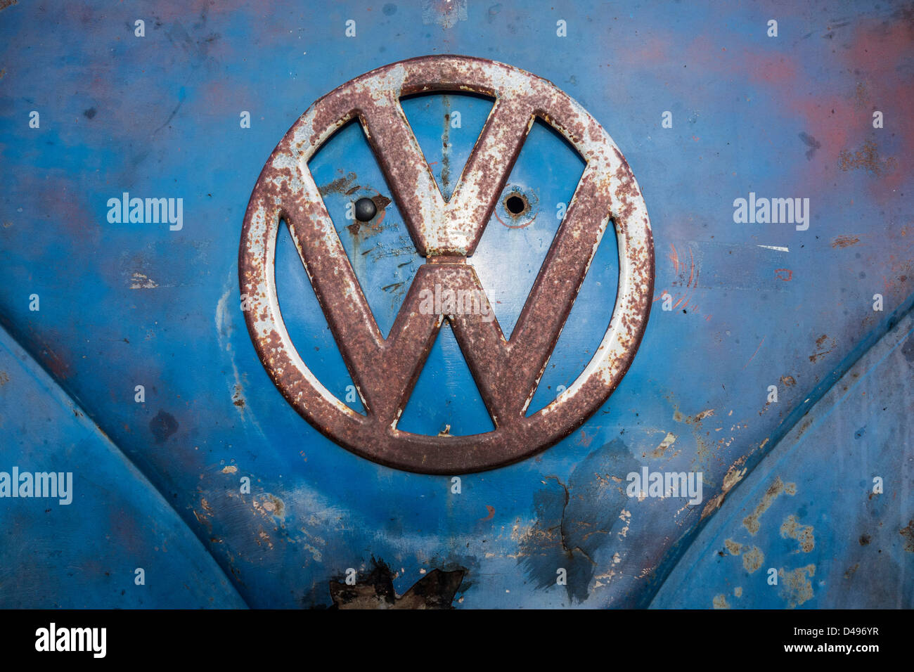 VW Campervan detail at Scarborough, North Yorkshire. Stock Photo