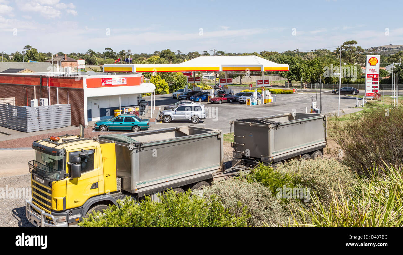 Coles branded Shell petrol station at Sunbury, Victoria, Australia
