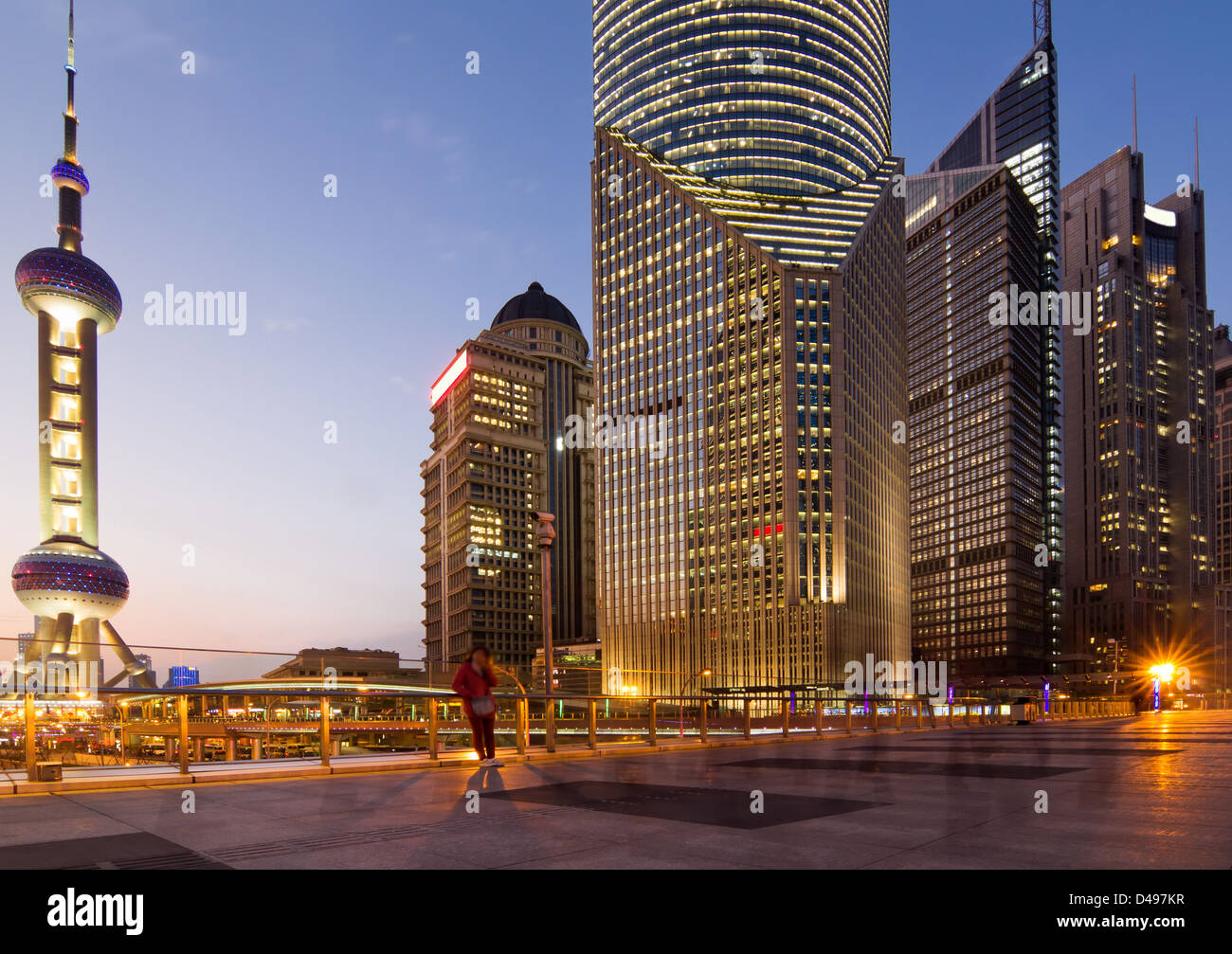 The beautiful night view of Shanghai,in China Stock Photo