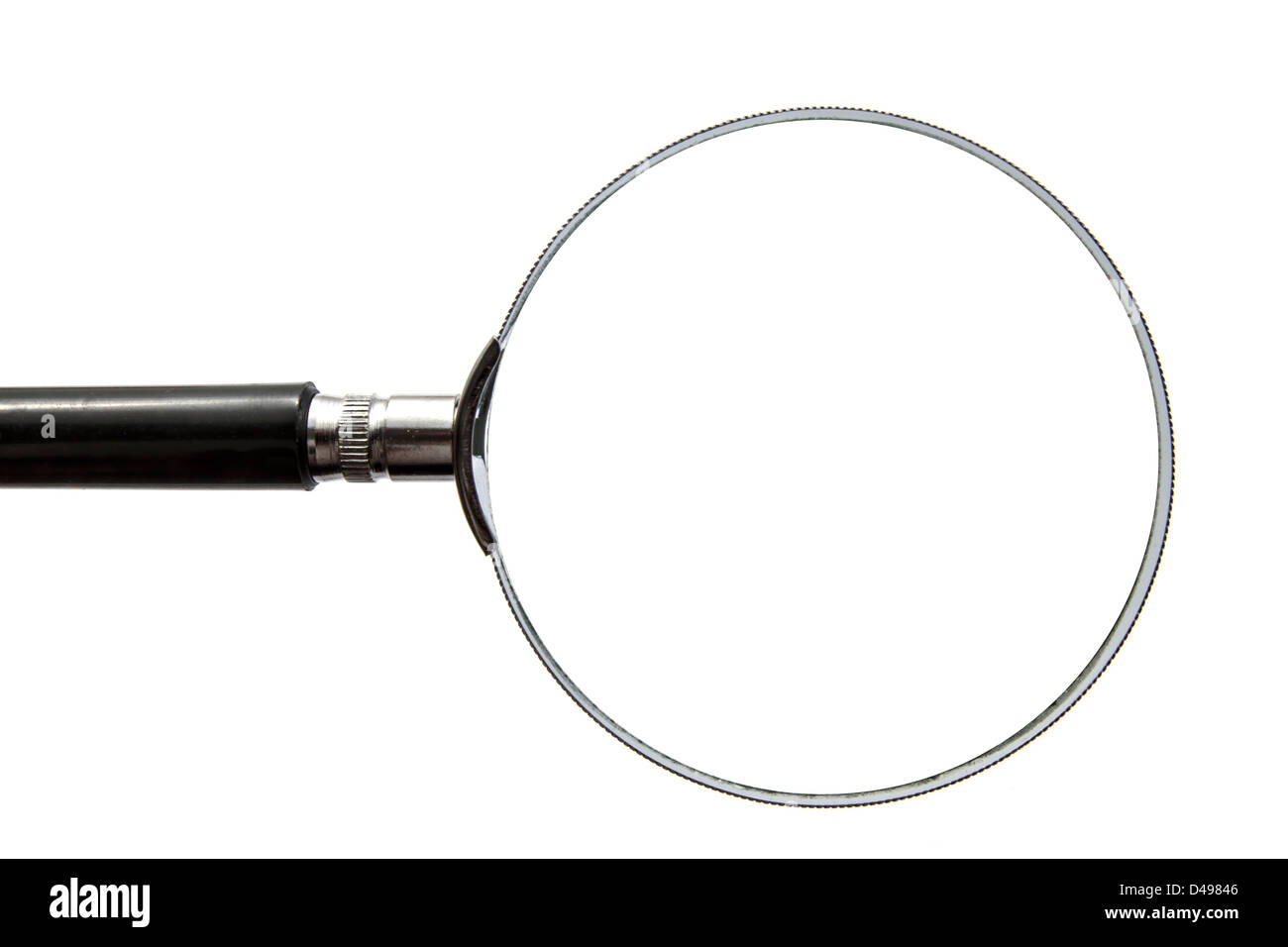 Big magnifier closeup on white background Stock Photo