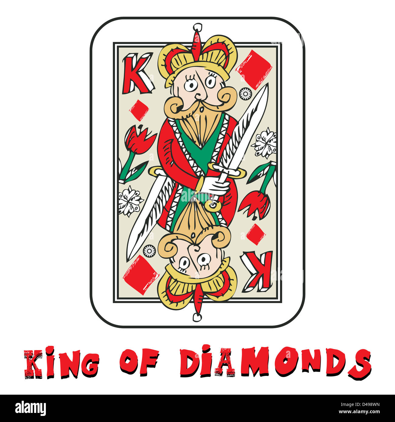 Three Playing Cards: King, Queen and Jack of Diamonds. Stock Photo - Image  of fortune, card: 140722516