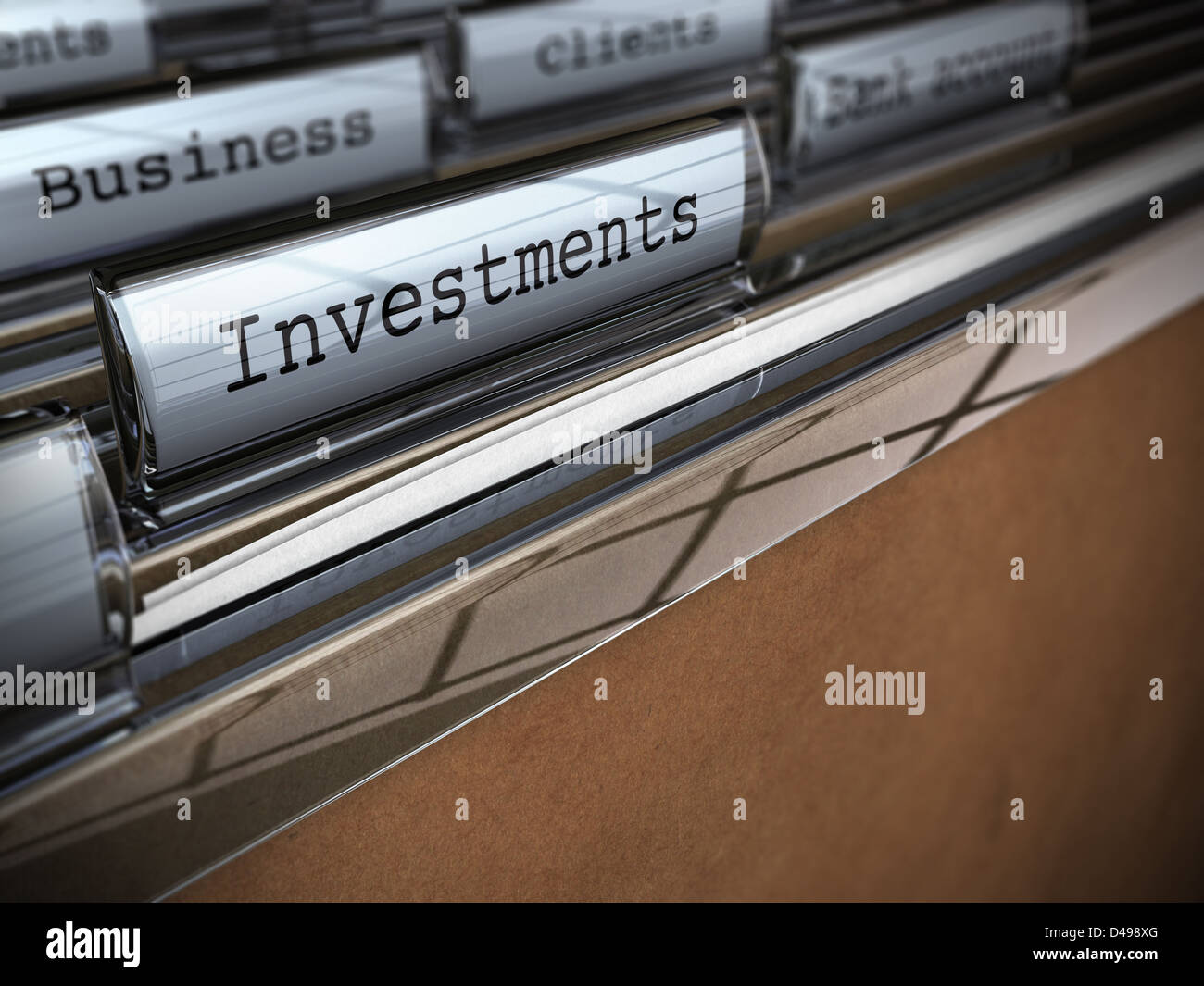 investment concept, word written on a folder Stock Photo