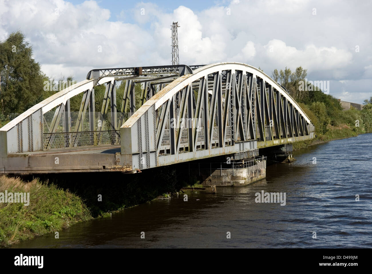 Moore Lane Swing Road Bridge On The Manchester Ship Canal