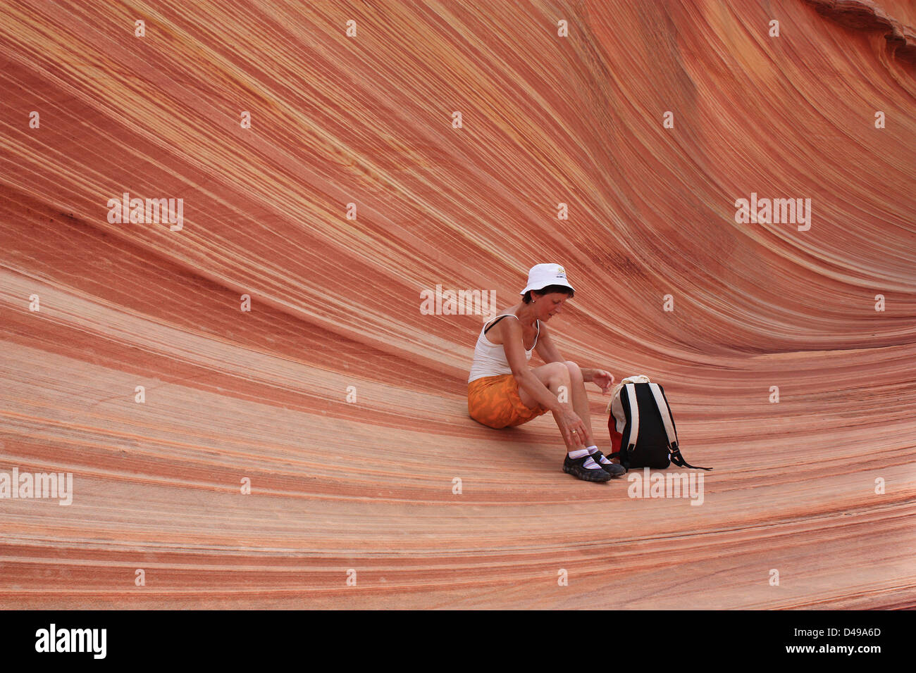The Wave, Coyote Buttes in Paria Canyon-Vermillion cliffs wilderness,Arizona, United States Stock Photo
