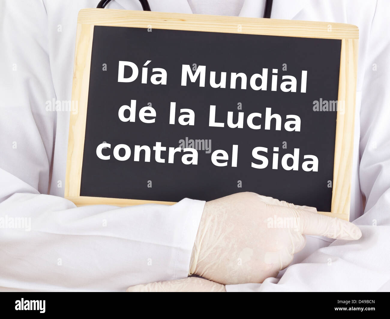 Blackboard : World AIDS Day : Spanish language Stock Photo - Alamy