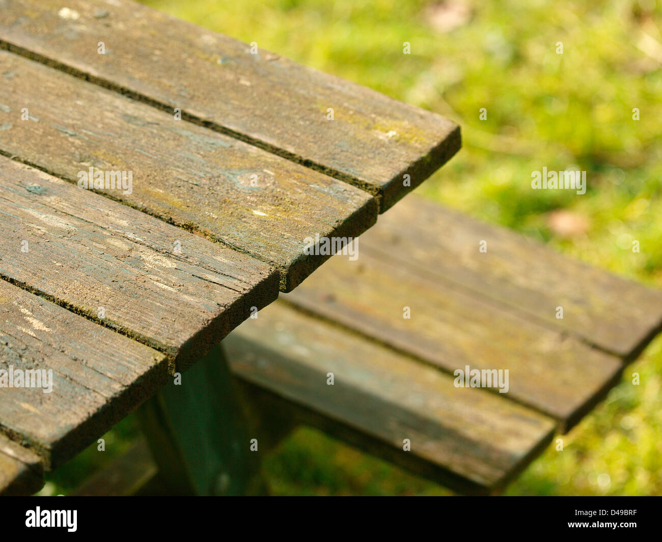 Close up of a garden table slats Stock Photo Alamy