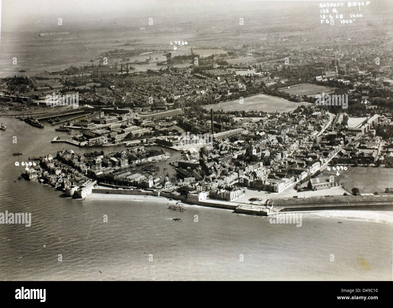 Portsmouth, a major port city on the southern coast of England, has a long history of naval significance. It has been a key Royal Navy base and a hub for maritime trade and military activities. The city played an important role during both World Wars. Stock Photo