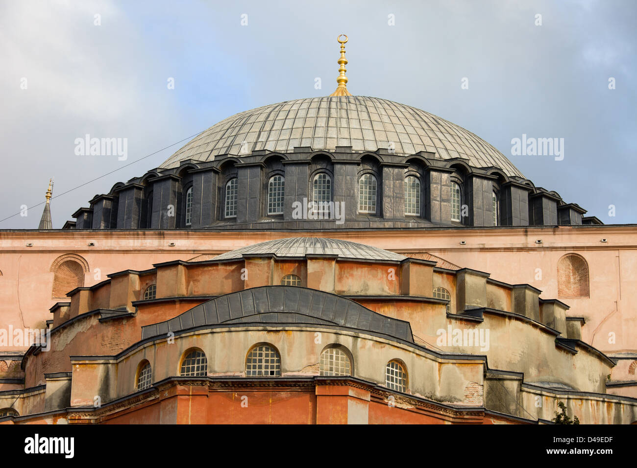 Byzantine style architectural details of the Hagia Sophia in Istanbul, Turkey. Stock Photo