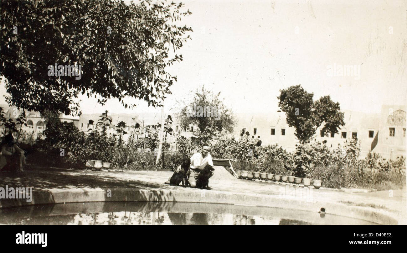 This photograph features Tommy Langston with his aircraft, Dusty, in a ...