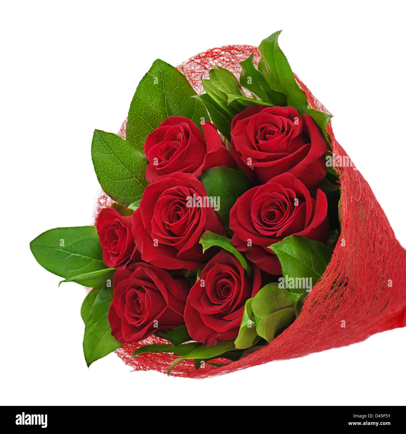colorful flower bouquet from red roses isolated on white background ...