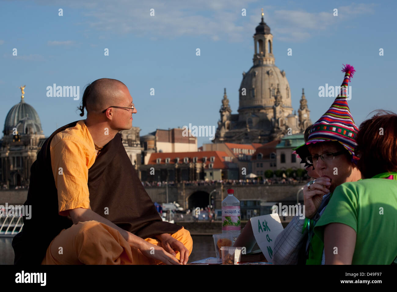 Hare Krishna Monks on Street in Prague. Editorial Image - Image of