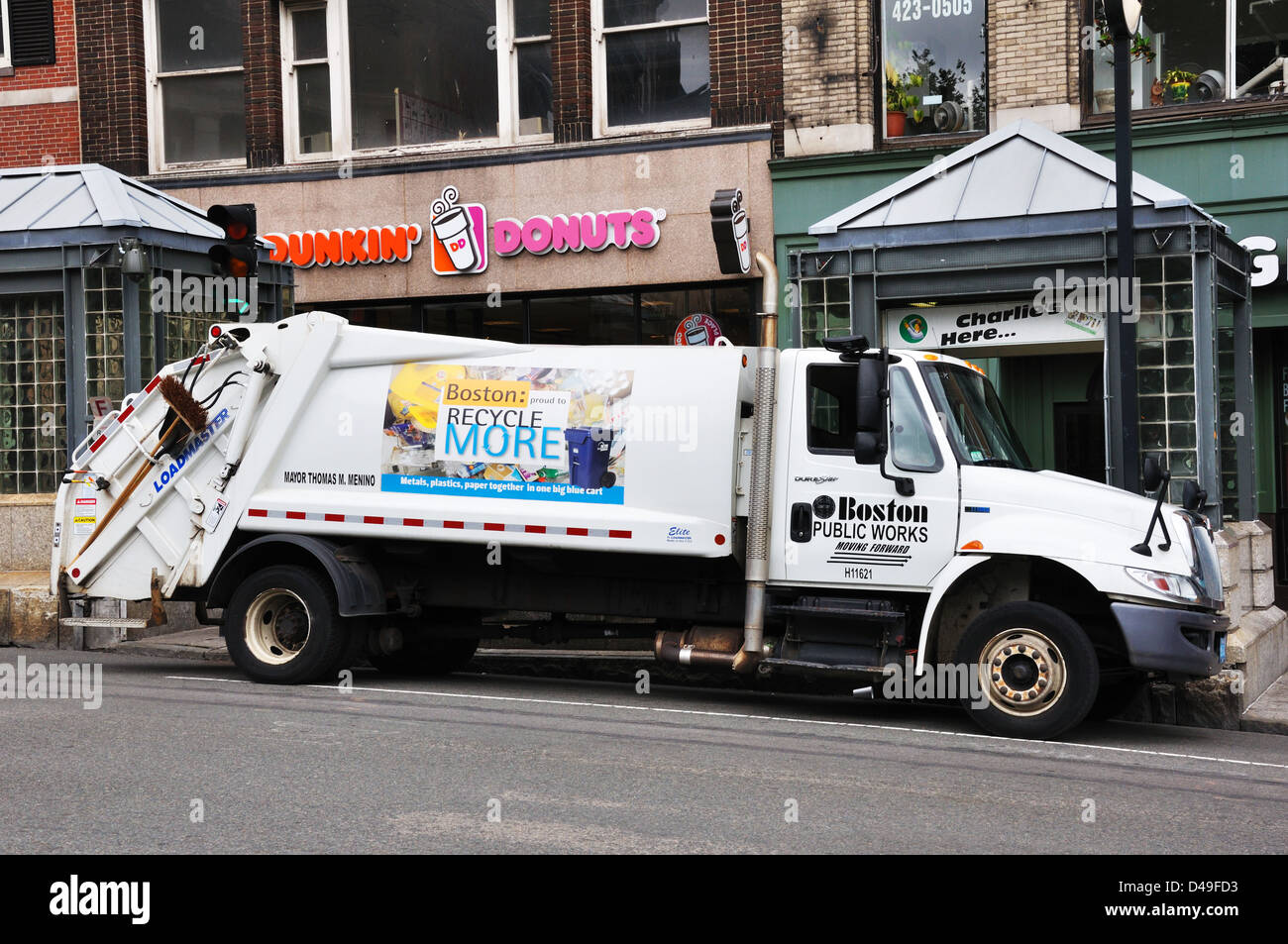 Garbage truck in Boston, Massachusetts, USA Stock Photo Alamy