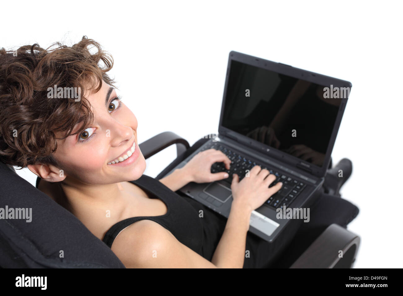 Teen girl sitting knees up hi-res stock photography and images - Alamy
