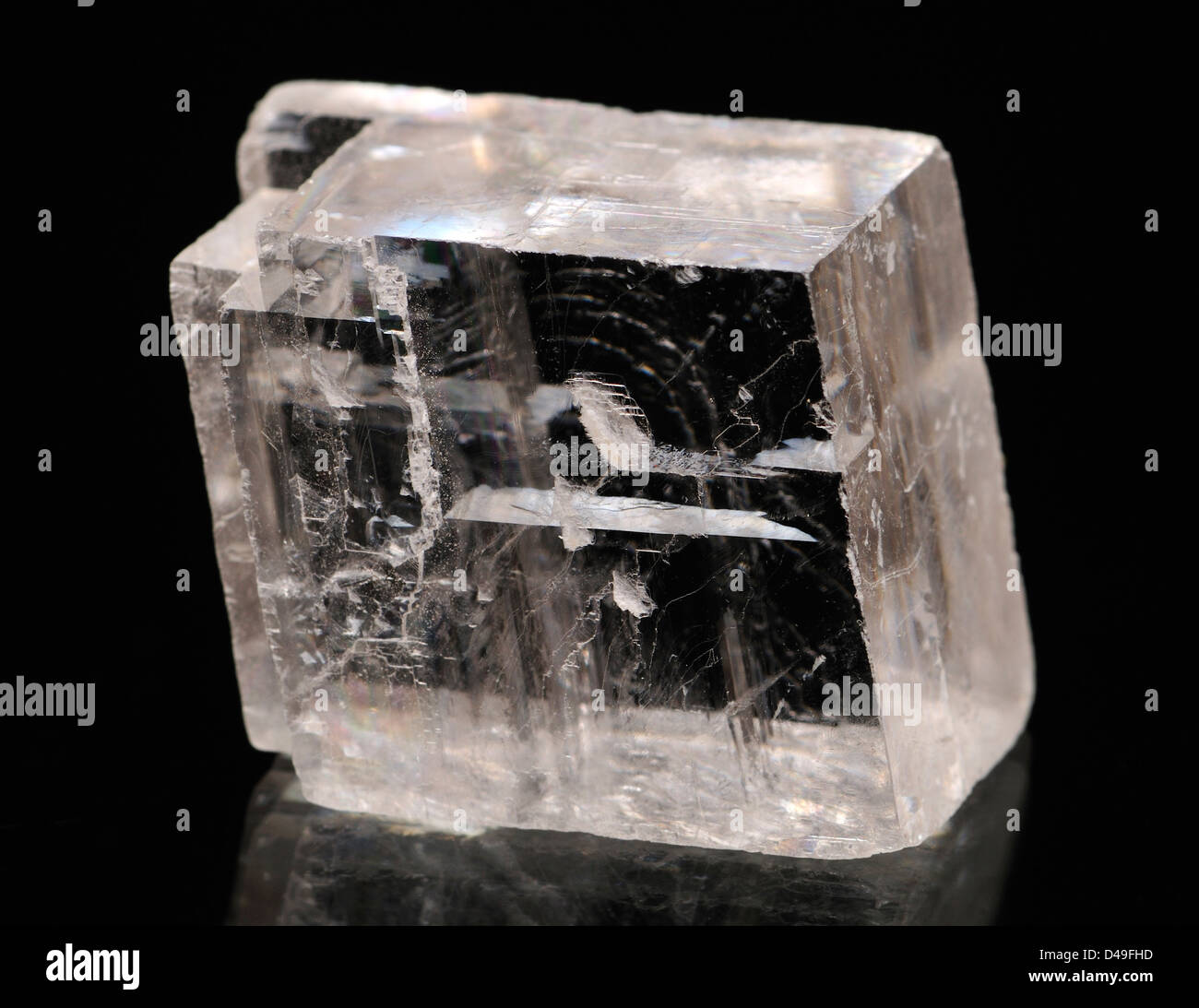Optical Calcite crystal Stock Photo