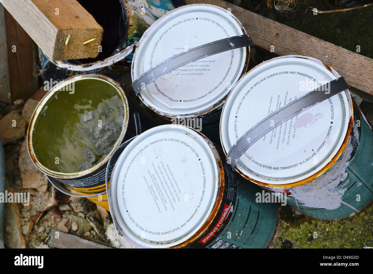Used Paint Containers Stock Photo Alamy
