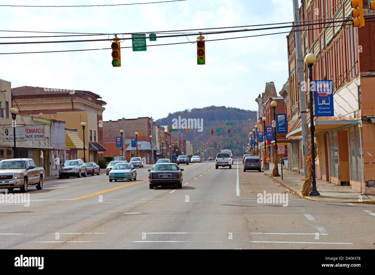 Downtown Harriman, Tennessee Stock Photo