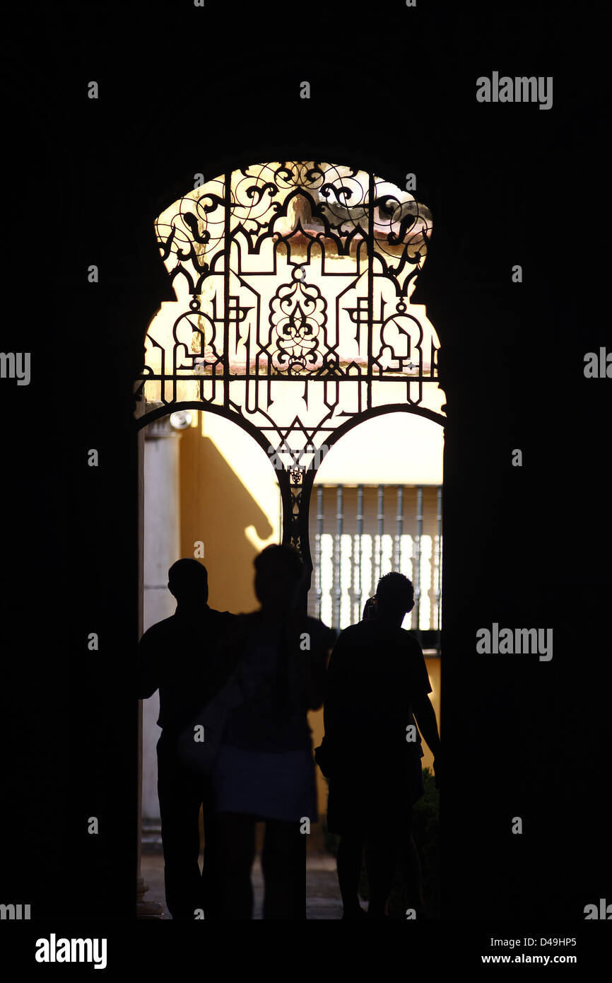 Seville, Spain, visitors in the Alcazar of Seville Stock Photo